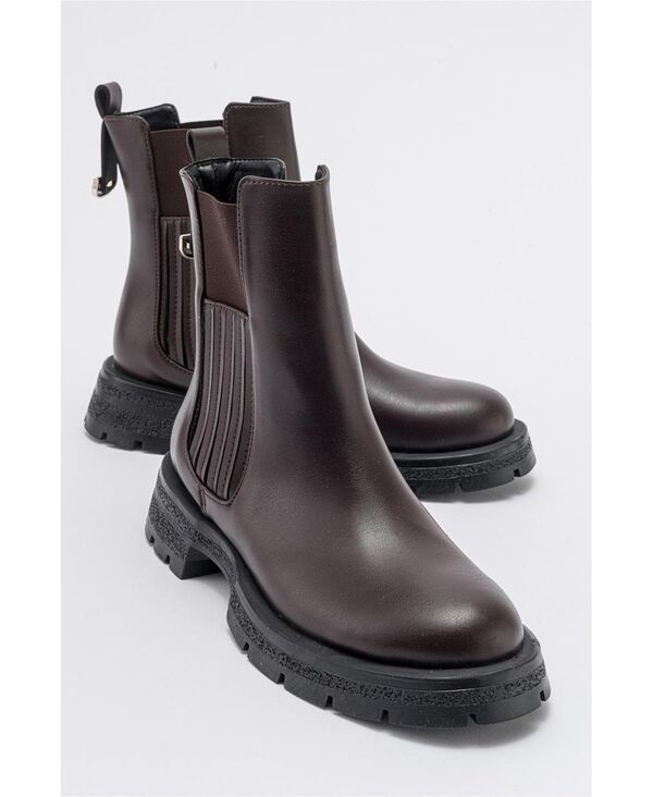 プロローグシューズ レディース ブーツ・レインブーツ チェルシーブーツ チェルシー Prologue Shoesofia Chelsea Boot Women Brown faux leather ブ