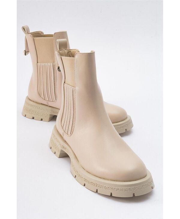プロローグシューズ レディース ブーツ・レインブーツ チェルシーブーツ チェルシー Prologue Shoesofia Chelsea Boot Women Beige faux leather ベ