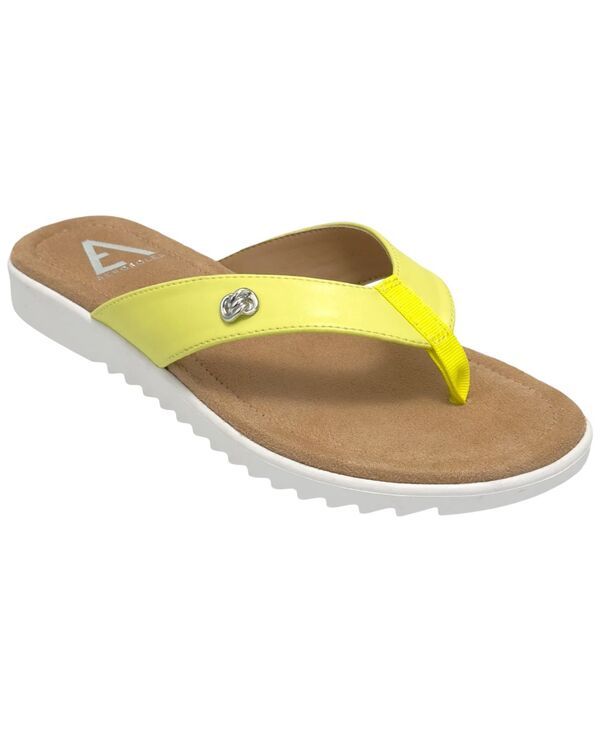 エアロソールズ レディース シューズ スリッポン・ローファー サンダル Aerosoles Womens Jordyn SlipOn Flip Flop Sandals Lemon Faux Leat