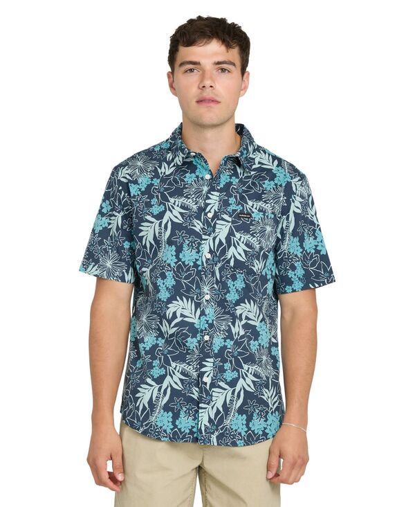 クイックシルバー メンズ トップス シャツ フラワー柄 プリント 半袖 フラワー Quik silver Mens Tropical Floral Print ShortSleeve Shirt Bl