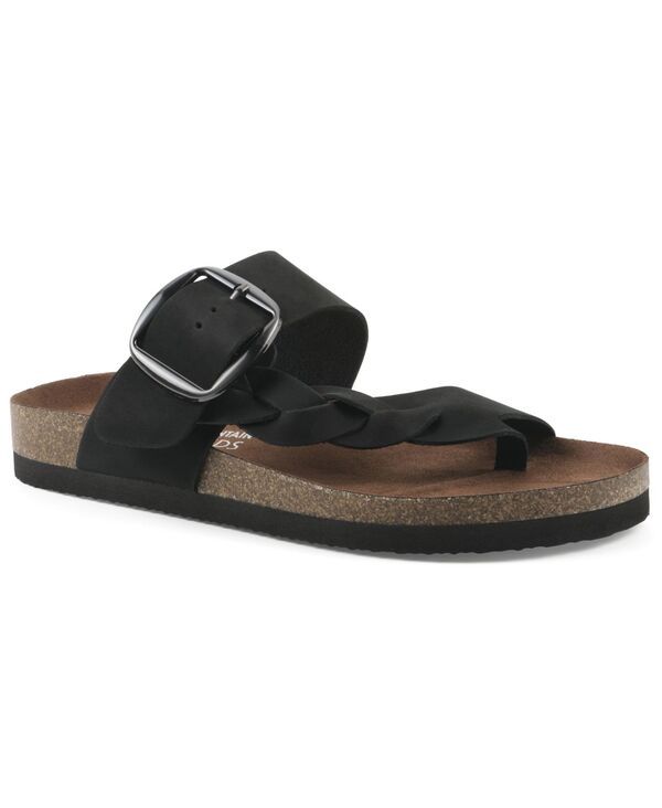 ホワイトマウンテン レディース シューズ サンダル White Mountain Womens Harleta Footbed Sandals Black Nubuck ブラック