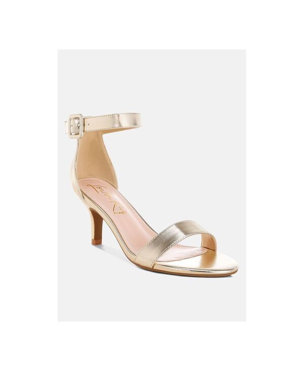 ロンドンラグ レディース シューズ サンダル ヒール London Rag Womens Yuti Glossy Kitten Heel Sandals Gold polyurethane ゴールド