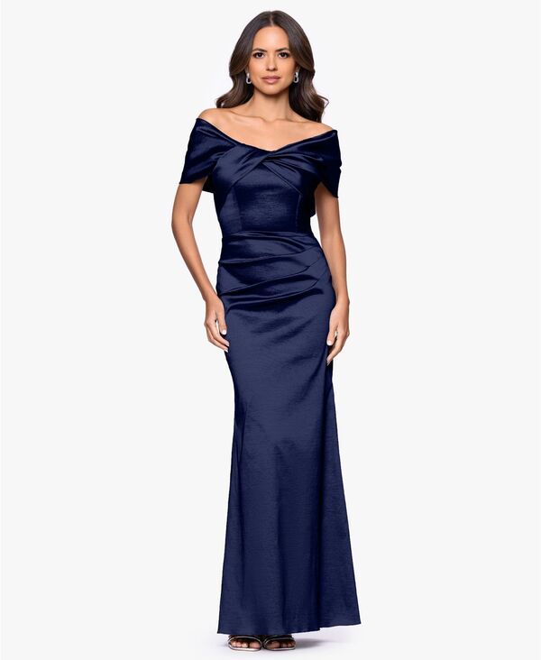 ベッツィアンドアダム レディース トップス ワンピース ギャザー Betsy Adam Womens OffTheShoulderuched Longow nAVY ネイビー