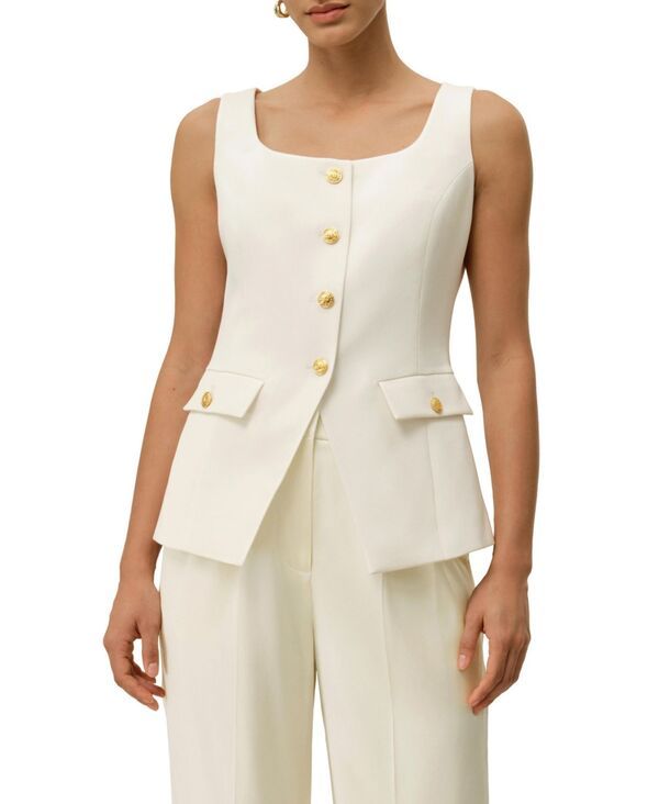 リリーシルク レディース トップス ベスト ノースリーブ LILYSILK Womens Cintre UNeck Sleeveless Vest Natural white ホワイト