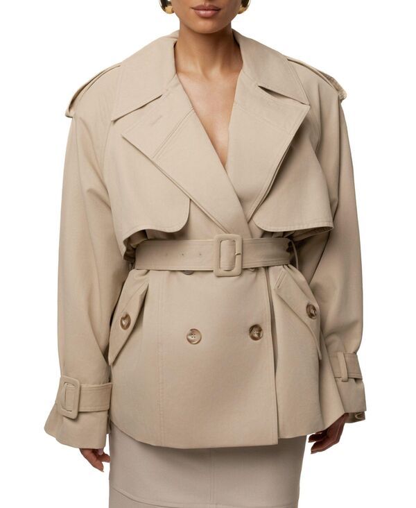 ジェイラックスレーベル レディース アウター コート JLUXLABEL Womens Classic Oversized Trench Beige ベージュ