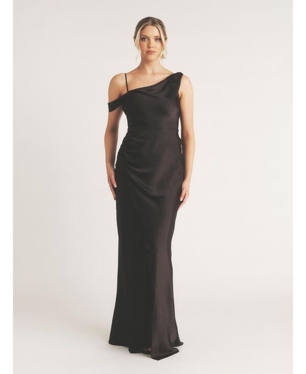 シックスストーリーズ レディース トップス ワンピース アシンメトリー サテン Six Stories Womens Asymmetric Bardot Satin Bridesmaidress Bl