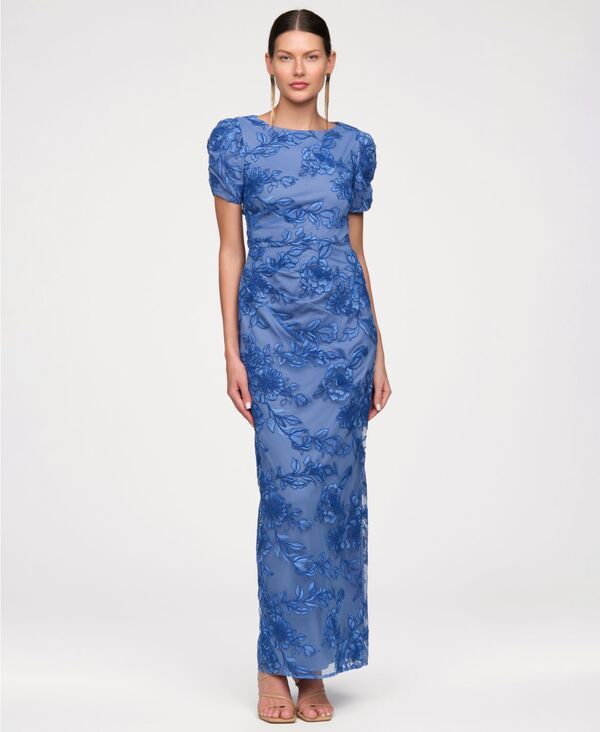 ジェイエスコレクションズ レディース トップス ワンピース 半袖 JS Collections Womens Oriana ShortSleeve Gown Indigo インディゴ