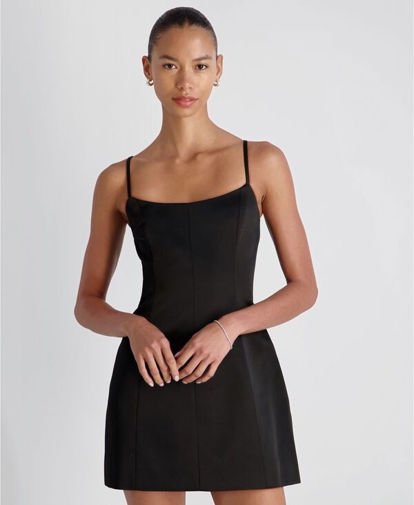 フレンチコネクション レディース トップス ワンピース ミニ サテン French Connection Womens York Satin Scoop Neck Mini Dress 01Black