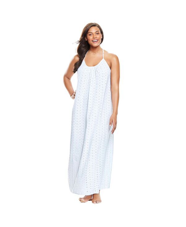 ドリームスアンドコー レディース アンダーウェア ナイトウェア ニット Dreams Co Womens Dreams and Co Breezy Eyelet Knit Long Nightgown