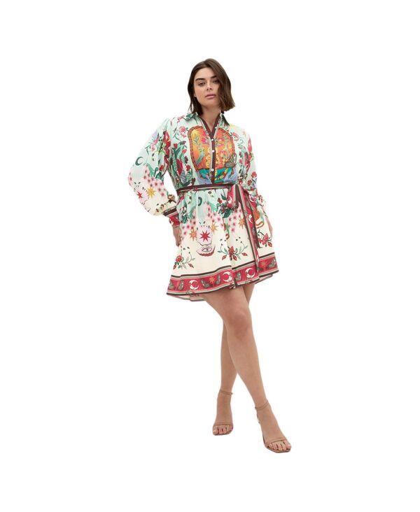 シティーシック レディース トップス ワンピース プリント ミニ キャップ ケープ CITY CHIC Womens Ezra Dreamscape Print Mini Dress Hero dre