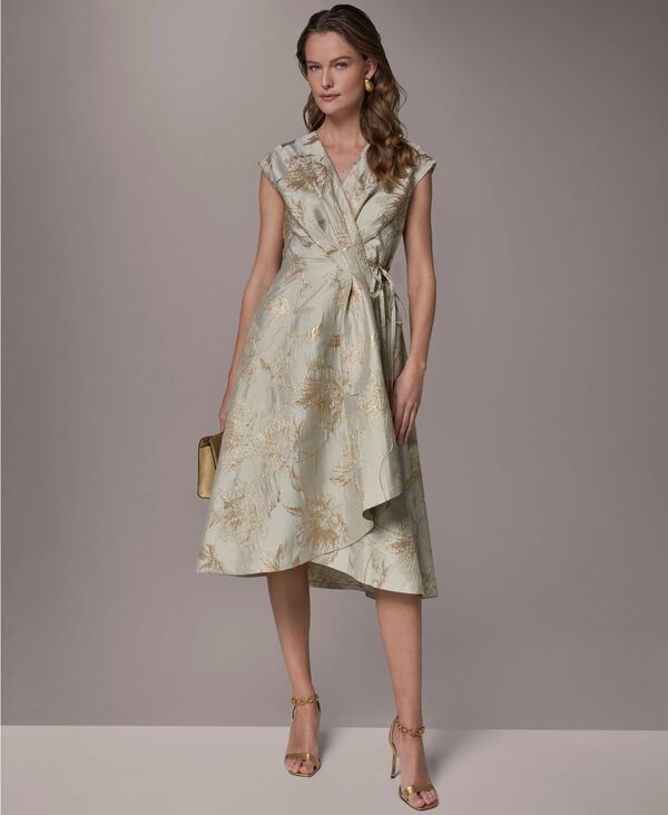ダナ キャラン ニューヨーク レディース トップス ワンピース Vネック プリント Donna Karanew York Womens Printed VNeck Faux Wrap Dress Tu