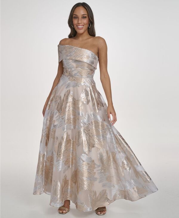 エリザジェイ レディース トップス ワンピース ワンショルダー Eliza J Womens OneShoulder Ball Gown Champagne シャンパン