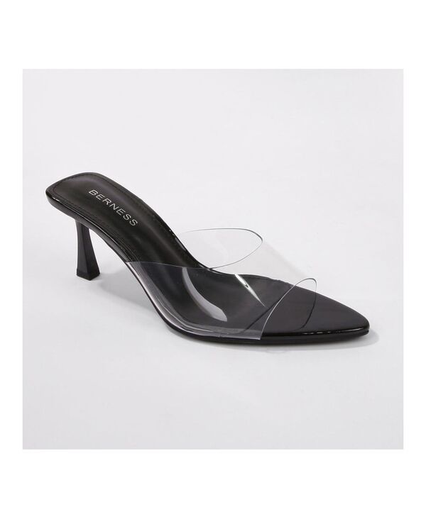 バーネス レディース シューズ サンダル ヒール BERNESS Cana Transparent SlipOn Heels Black ブラック