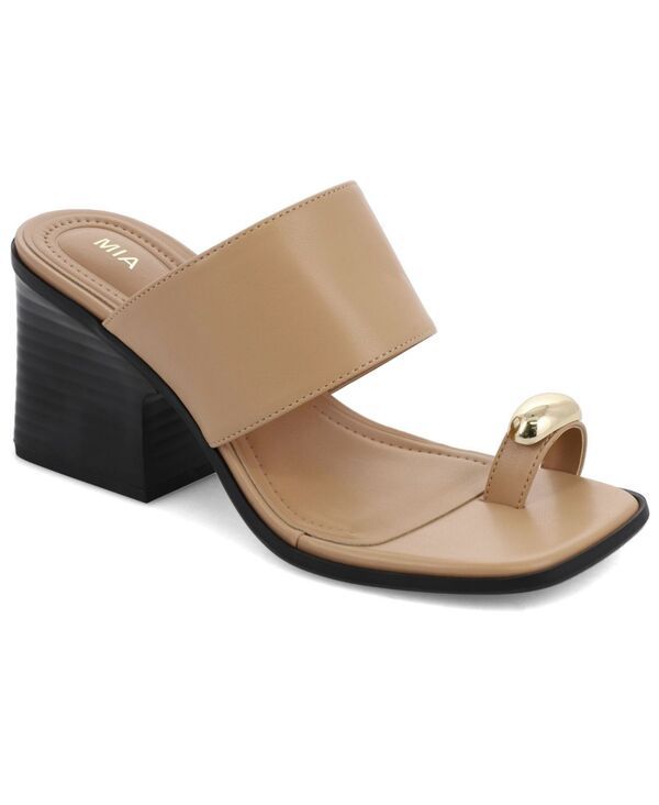 ミア レディース シューズ サンダル ヒール MIA Womens Fawn Block Heel Toe Ring Dressandals Nude