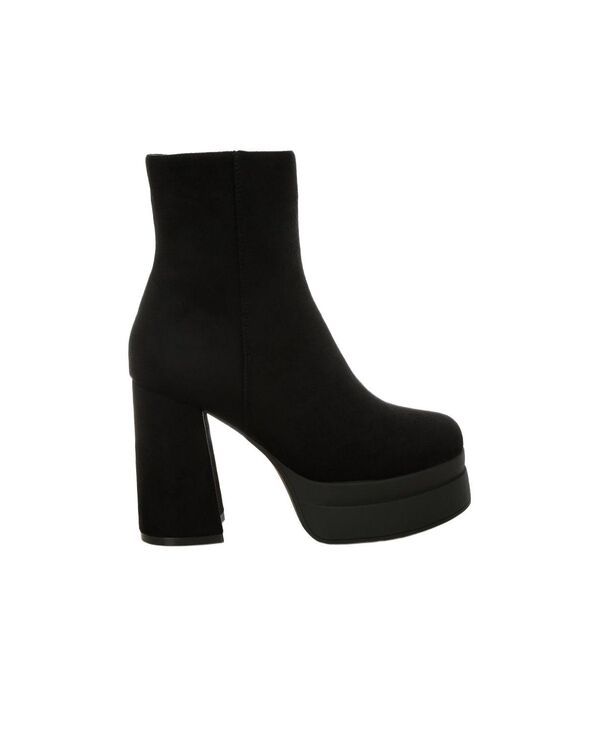 ロンドンラグ レディース シューズ ブーツ・レインブーツ ヒール London Rag Womens Maltese Soft Microfiber Block Heel Boots Black ブラ