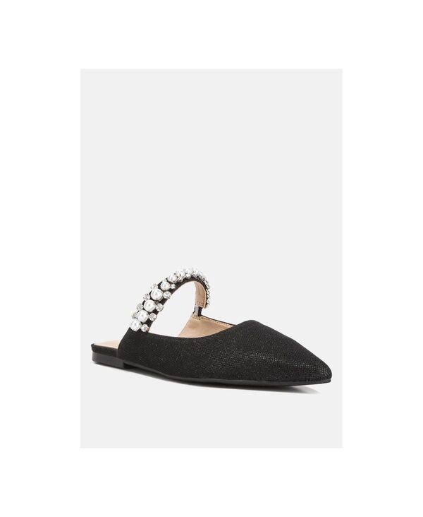 ラグアンドコー レディース シューズ サンダル Rag Co GEODE Pearl Embellished Slip On Mules Black ブラック