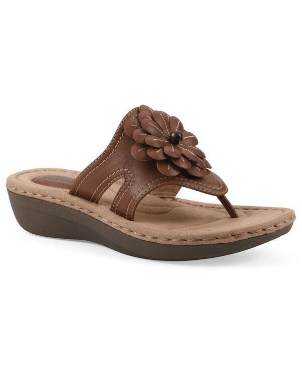 クリフバイホワイトマウンテン レディース シューズ サンダル Cliffs by White Mountain Womens Cashlyn Flower Sandals Tan Burnished