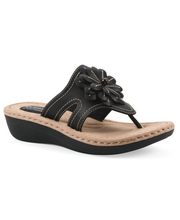 クリフバイホワイトマウンテン レディース シューズ サンダル Cliffs by White Mountain Womens Cashlyn Flower Sandals Black Burnishe