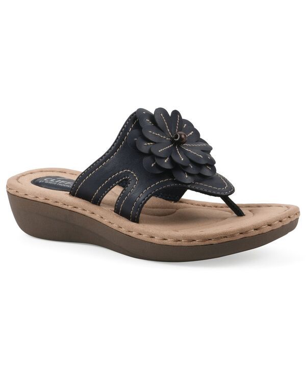 クリフバイホワイトマウンテン レディース シューズ サンダル Cliffs by White Mountain Womens Cashlyn Flower Sandals Navy Smooth ネイ