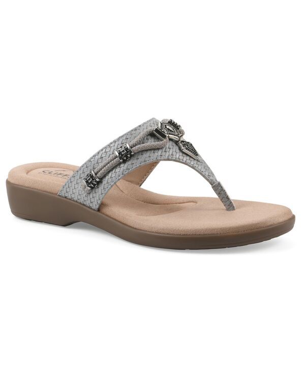 クリフバイホワイトマウンテン レディース シューズ サンダル Cliffs by White Mountain Womens Bainah Thong Sandalslate Blue Woven ス