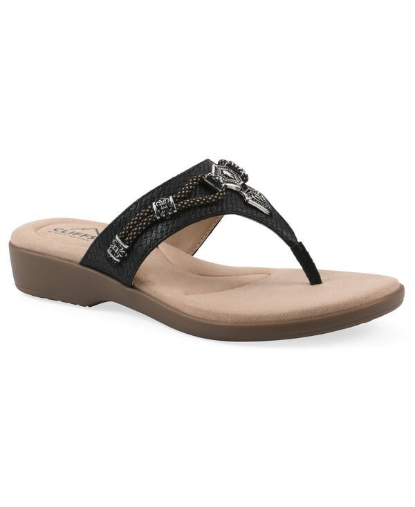 クリフバイホワイトマウンテン レディース シューズ サンダル Cliffs by White Mountain Womens Bainah Thong Sandals Black Woven ブラック
