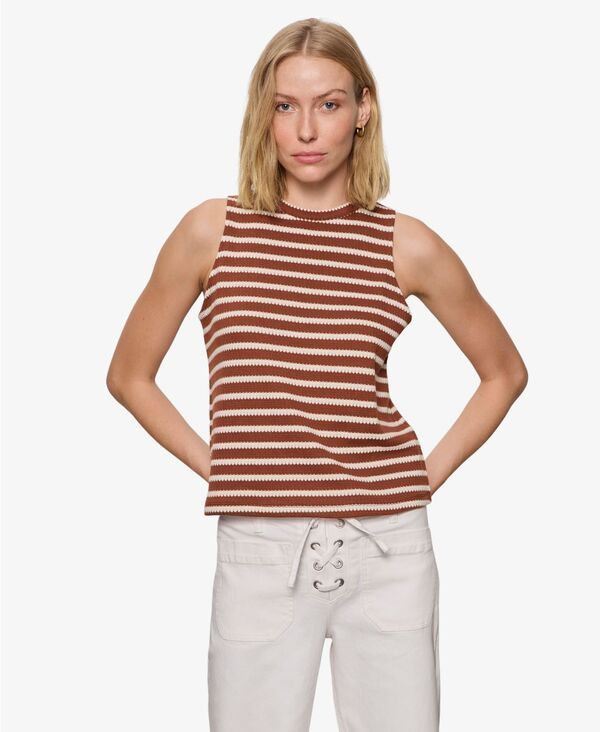 サンクチュアリー レディース トップス タンクトップ Sanctuary Womens Campari HighNeck Tank Top Clay Stripe ストライプ