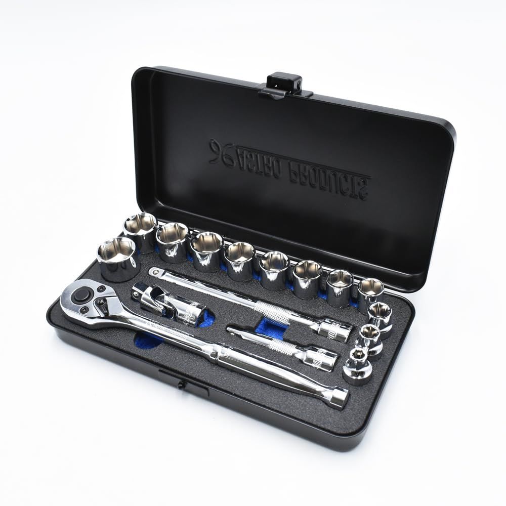 アストロプロダクツ 3/8DR 9.5mm ツールセット 16個組 TS182 | 工具セット コンパクト 車載工具 ラチェット ソケット エクステンションバー ユニバーサルジョイント★