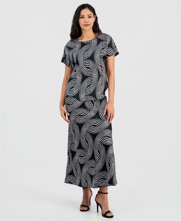 アンクライン レディース ボトムスカート ミディ Anne Klein Womens PullOn Bias Midi Skirt Anne Blackwhite Dove ホワイト