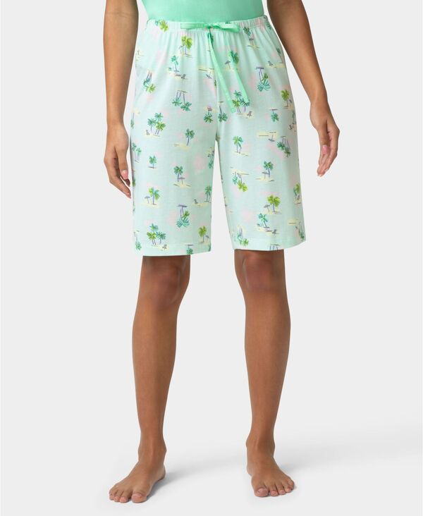 ヒュー レディース アンダーウェア ナイトウェア ショートパンツ Hue Womens Bermuda Pajama Shorts Calm Under Palms