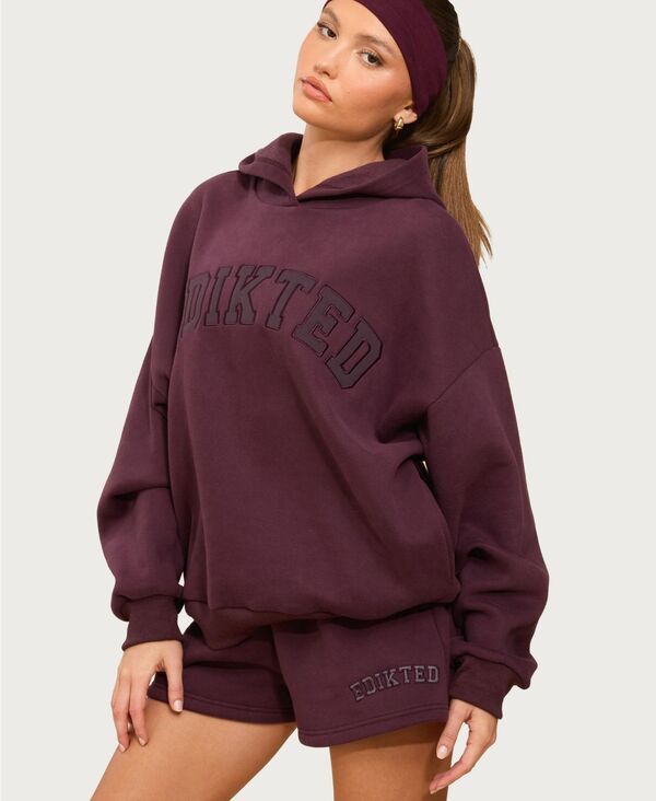 アディクテッド レディース アウター パーカー・スウェット フリース Edikted Womens Go 2 Everyday Fleece Hoodie Plum プラム