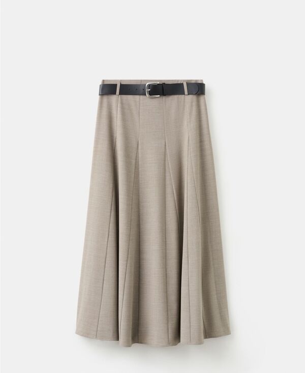 マンゴ レディース ボトムスカート A ライン MANGO Womens Godets and Belt ALine Skirt Gray グレー 16,775円