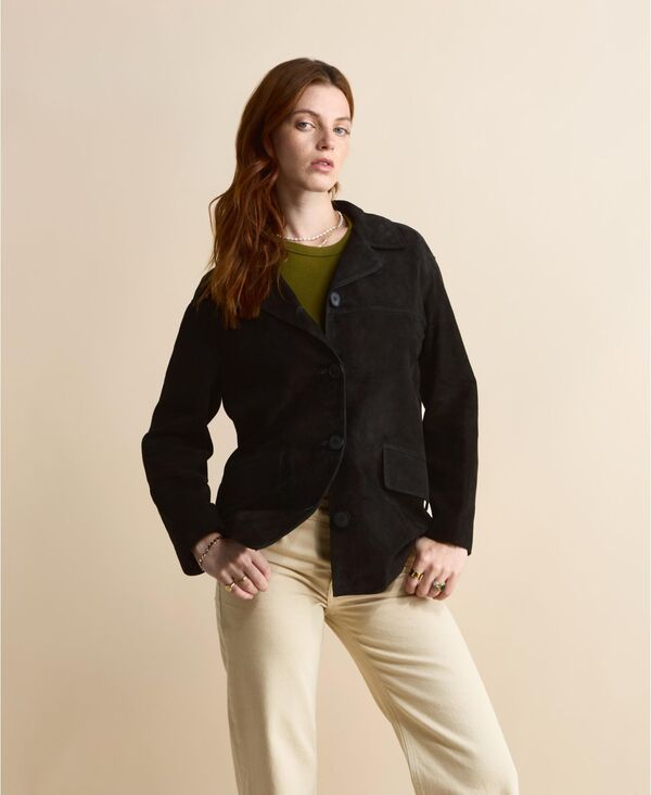 ファーニック UK レディース アウター ジャケット・ブルゾン スエード Furniq UK Womensuede Jacket Black ブラック