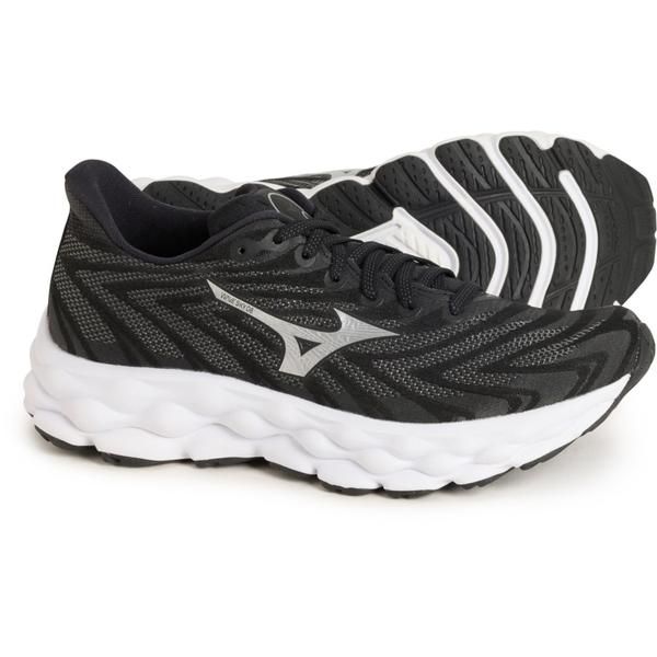 ミズノ レディース シューズ スニーカー Mizuno Wave Sky 8 Running Shoes Wide Width For Women BlackSilver ブラック