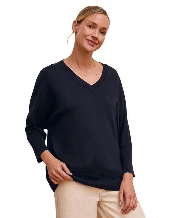 ケルティックアンドコー レディース アウター ニット・セーター Vネック ウール Celtic Co Womenslouchy VNeck Pure Wool Jumper Navy ネイビー