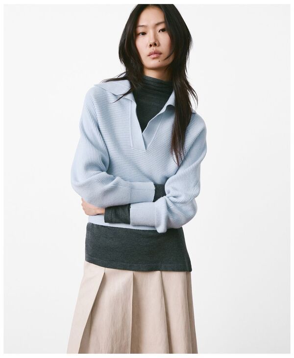 マンゴ レディース アウター ニット・セーター Vネック MANGO Womens VNecknit Sweater Sky Blue ブルー