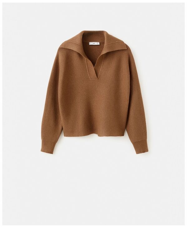 マンゴ レディース アウター ニット・セーター Vネック MANGO Womens VNecknit Sweater Brown ブラウン
