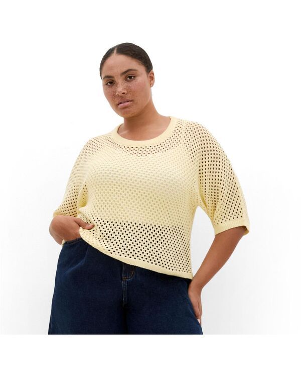 シティーシック レディース アウター ニット・セーター CITY CHIC Womens CITY CHI Crochet Knitop Lemon zest 17,505円