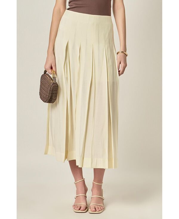 イングリッシュファクトリー レディース ボトムスカート プリーツ シアー English Factory Womensheer Pleated Skirt Cream クリーム
