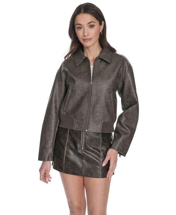 リーバイス レディース アウター ジャケット・ブルゾン レザー フェイクレザー Levis Womens Faux Leather Lightweight Bomber Jacket Ash アッシュ