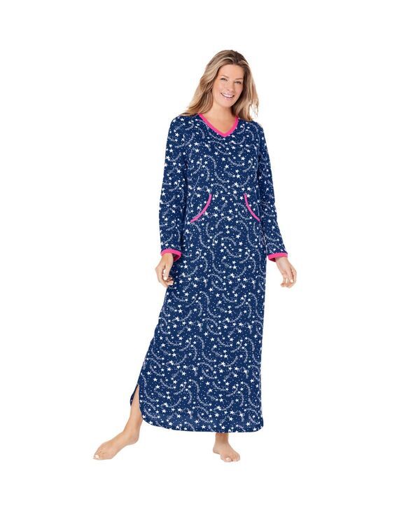 ドリームスアンドコー レディース アンダーウェア ナイトウェア プラスサイズ プリント シャツ Dreams Co Womens Plusize Long Printed Sleep Shirt Ev