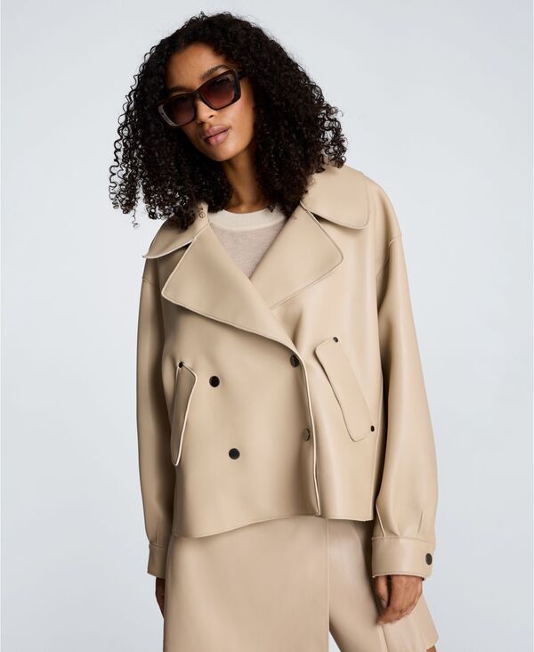 ケネスコール レディース アウター ジャケット・ブルゾン Kenneth Cole Womens Notch Collar Shortrench Jacket Burlap