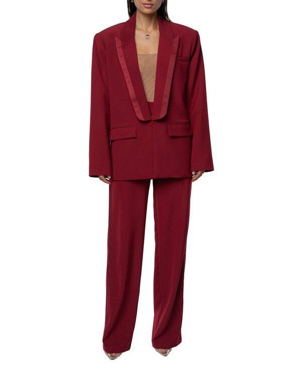 ジェイラックスレーベル レディース アウター ジャケット・ブルゾン ブレザー JLUXLABEL Womensuite Life Woven Blazer Burgundy バーガンディ