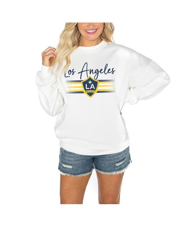ゲームデイ・クチュール レディース アウター パーカー・スウェット クルーネック ドロップショルダー シャツ Gameday Couture Womens White LA Galaxy Matchd