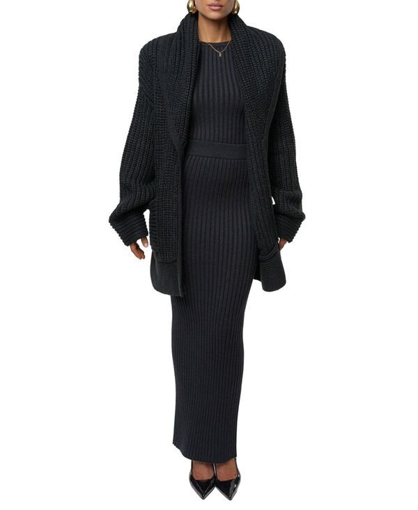ジェイラックスレーベル レディース アウター ニット・セーター カーディガン JLUXLABEL Womens Hazel Knit Cardigan Black ブラック