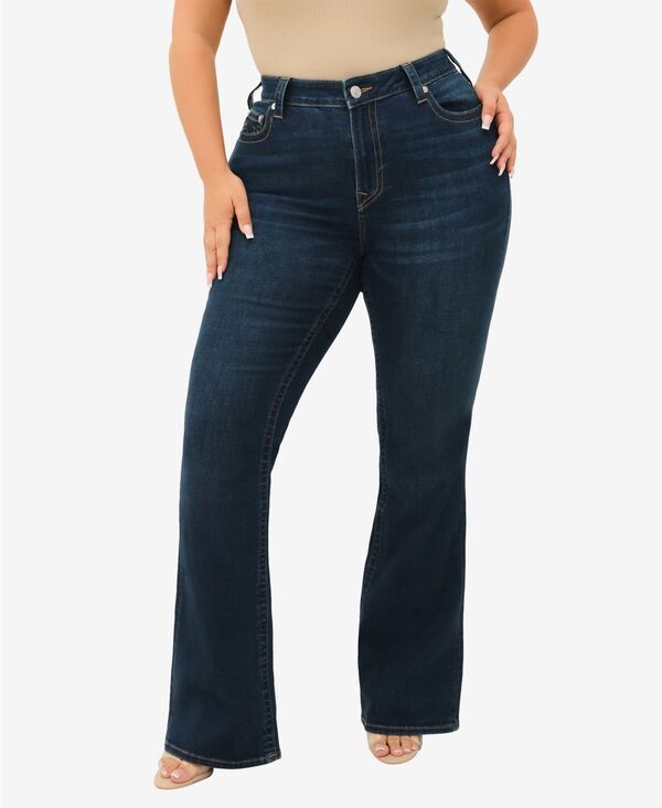 トゥルーレリジョン レディース シューズ ブーツ・レインブーツカット プラスサイズ True Religion Plusize Becca MidRise Bootcut Jean Indigo Up