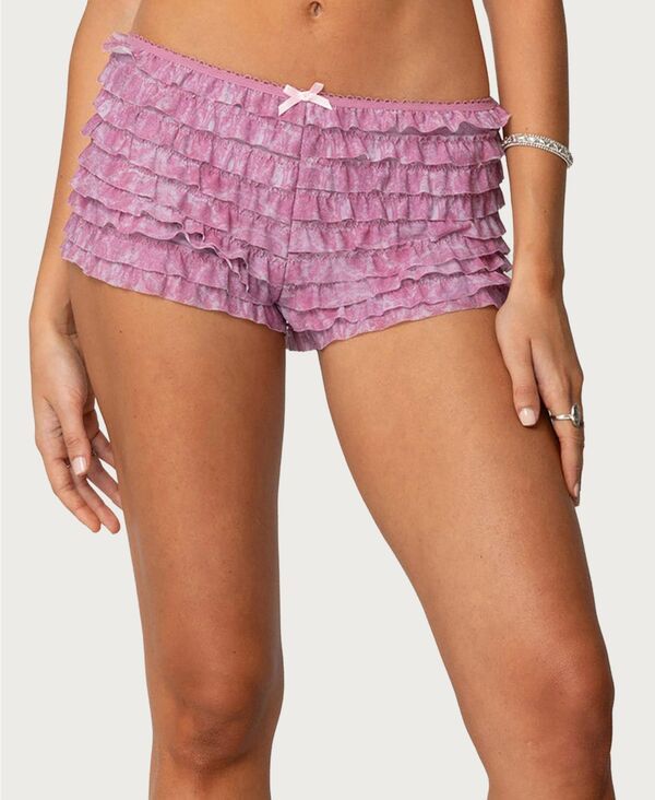 アディクテッド レディース ボトムス ハーフパンツ・ショーツ フリル ショートパンツ Edikted Womenshailee Ruffled Shorts Pink ピンク