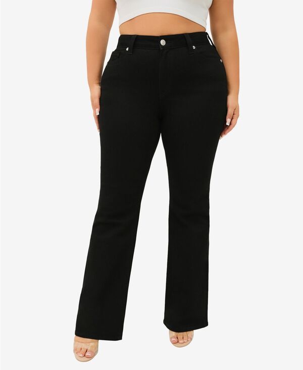トゥルーレリジョン レディース シューズ ブーツ・レインブーツカット プラスサイズ ジーンズ True Religion Plusize Becca Bootcut MidRise Jeans Bla