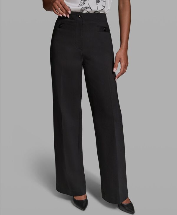 カール ラガーフェルド レディース ボトムス カジュアルパンツ KARLAGERFELD PARIS Womens WideLeg Fullength Pants Black ブラック