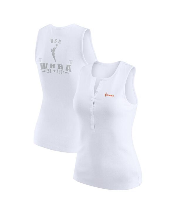 ウェア バイ エリン アンドルーズ レディース トップス タンクトップ ニット WEAR by Erin Andrews Womens White WNBA GearibKnit Henley Tan