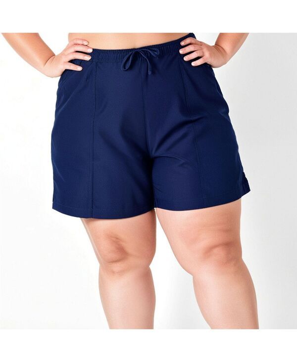 カリプサ レディース 水着 ボトムスのみ プラスサイズ ショートパンツ Calypsa Plusize Chlorine Resistant 7 Board Shorts Navy ネイビー